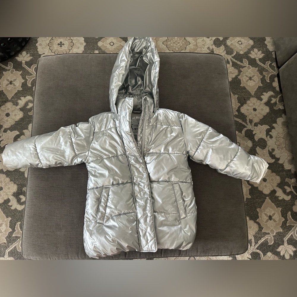 GAP Shiny Silver Kids Puffer Jacket